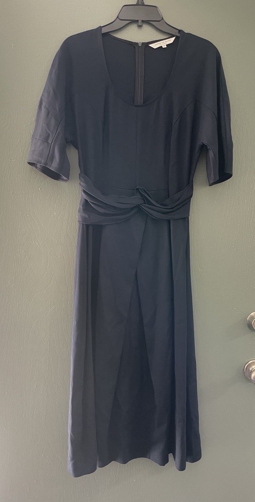 Veronica Maine Navy A Line Midi Dress Size 6 (US) Gently Used Viscose