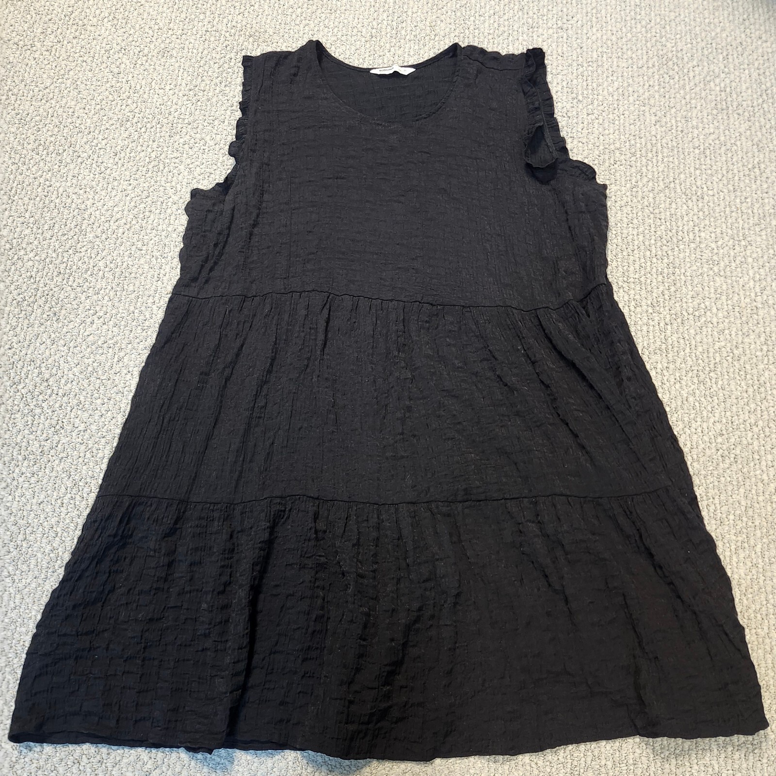 Sonoma Puckered Tiered Sleeveless Black Dress Size 3X