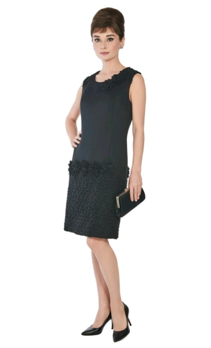 PORT International black wool blend and shimmering fabric appliqué handwork 12