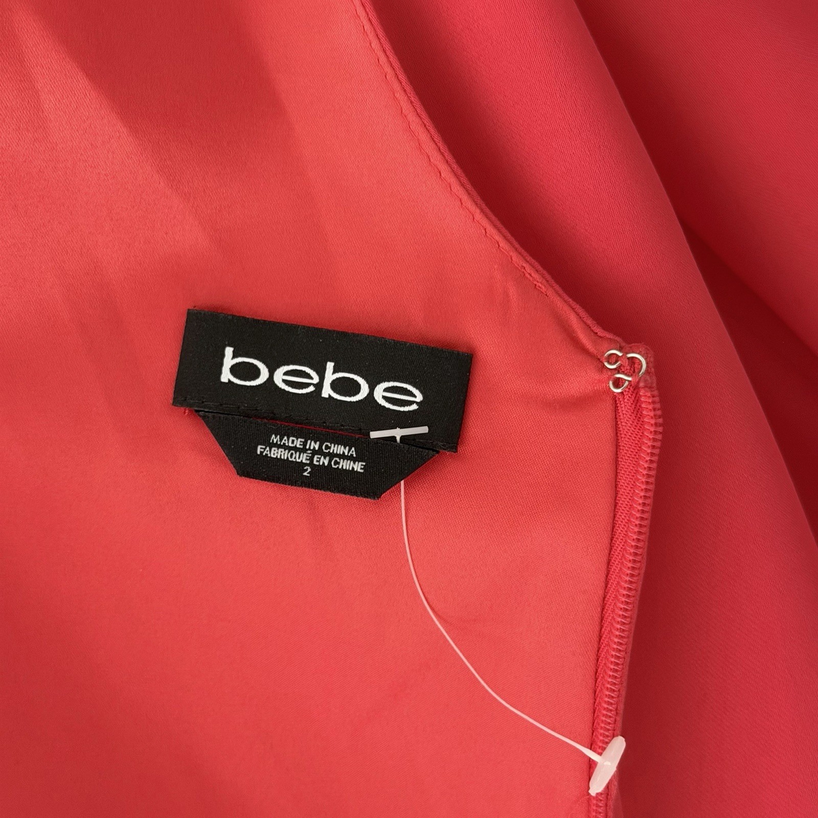 Bebe Open Back Backless Mini Dress in a Bright Coral Color – Size 2 (XS)