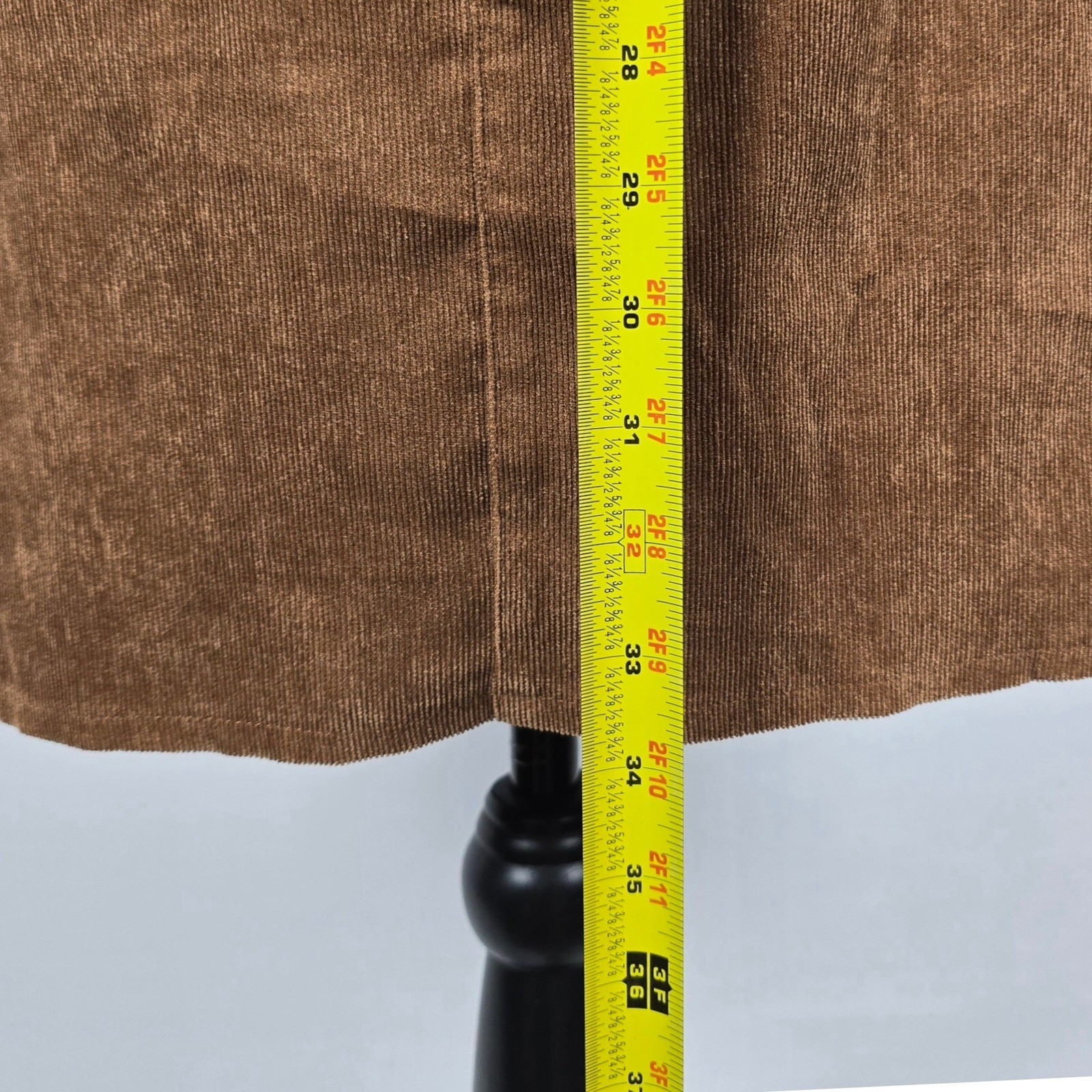 Everly Brown Corduroy Pinafore Overall Dress Large Camel Tan A-Line Bib Front
