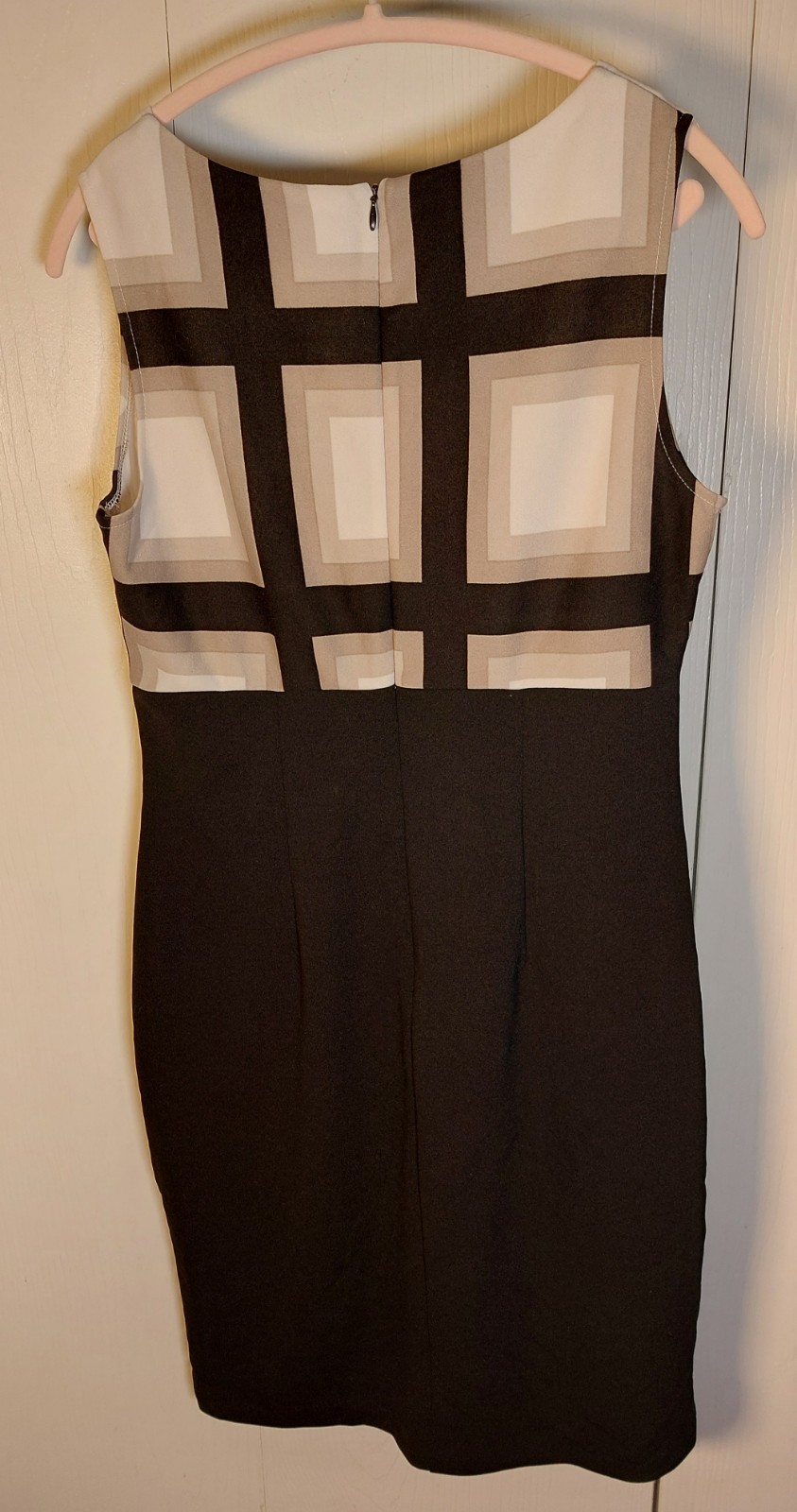 Danny and Nicole Bodycon Colorblock Dress Size 12 Sleeveless Pencil Stretch Knee