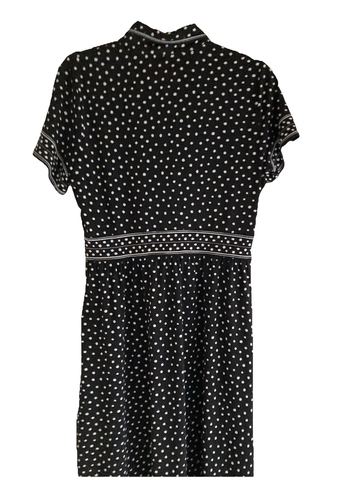 Max Studio Polka For Dress Fit Flare Pockets Size Small Chest 36” Midi