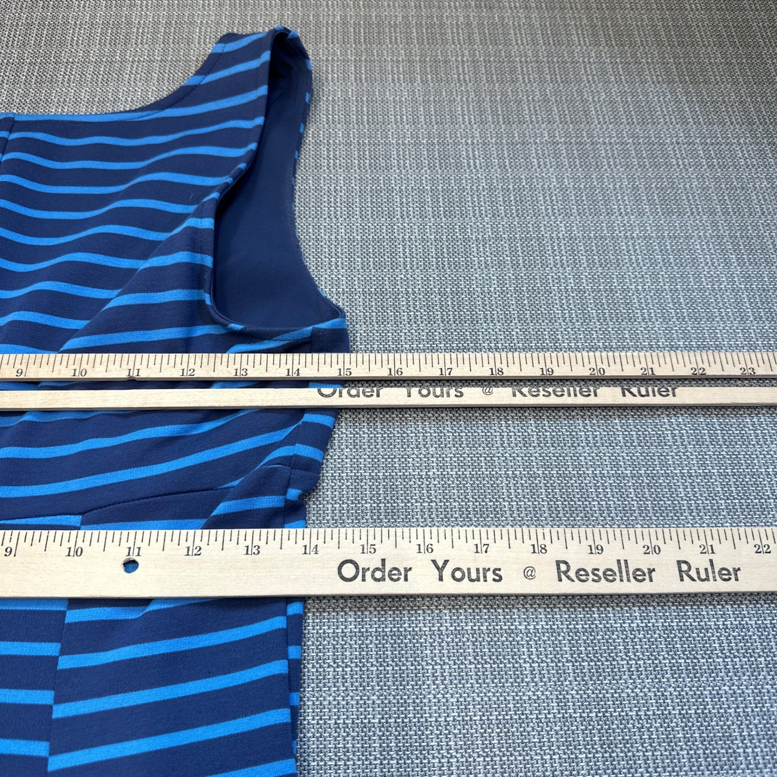 Peter Som for DesigNation Fit & Flare Dress size 4 Indigo Blue Striped Stretch