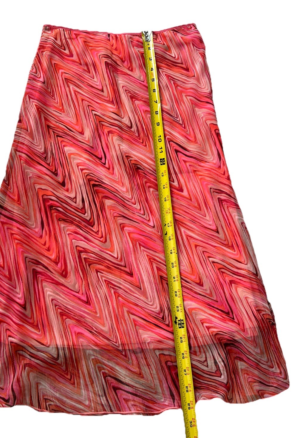 Vintage Y2K Wrapper Strapless Vibrant Coral Tube Dress / Skirt M Chiffon USA 90s