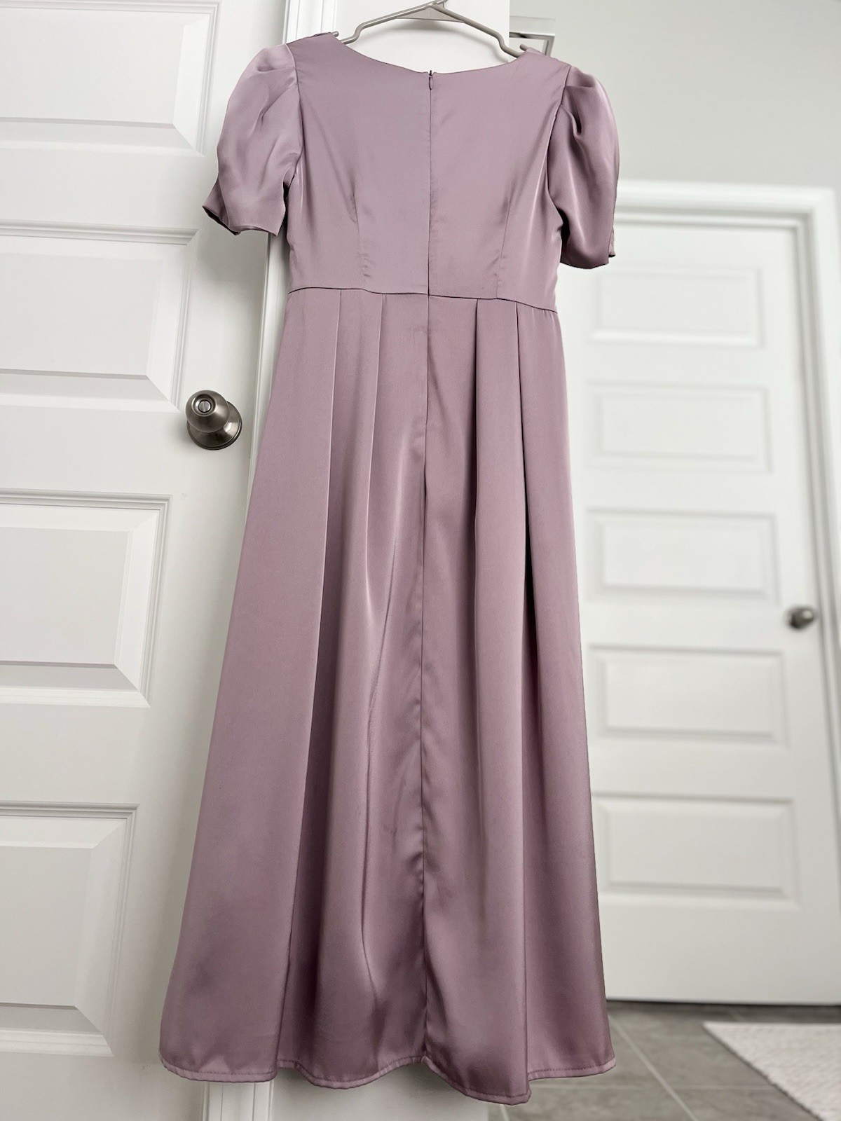 Dazy Women’s Solid Color Square Neck Puff Sleeve Pleated Midi Dress Size Small