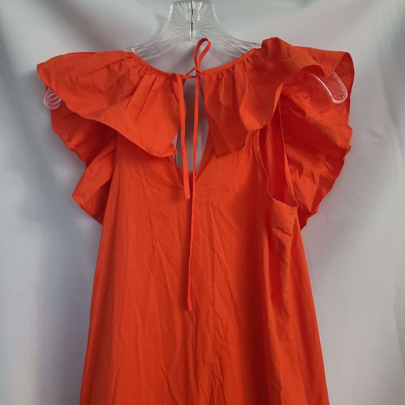 Whit Two Anthropologie Sz SP Red Cotton Flouncy Ruffle Tiered Loose Maxi Dress