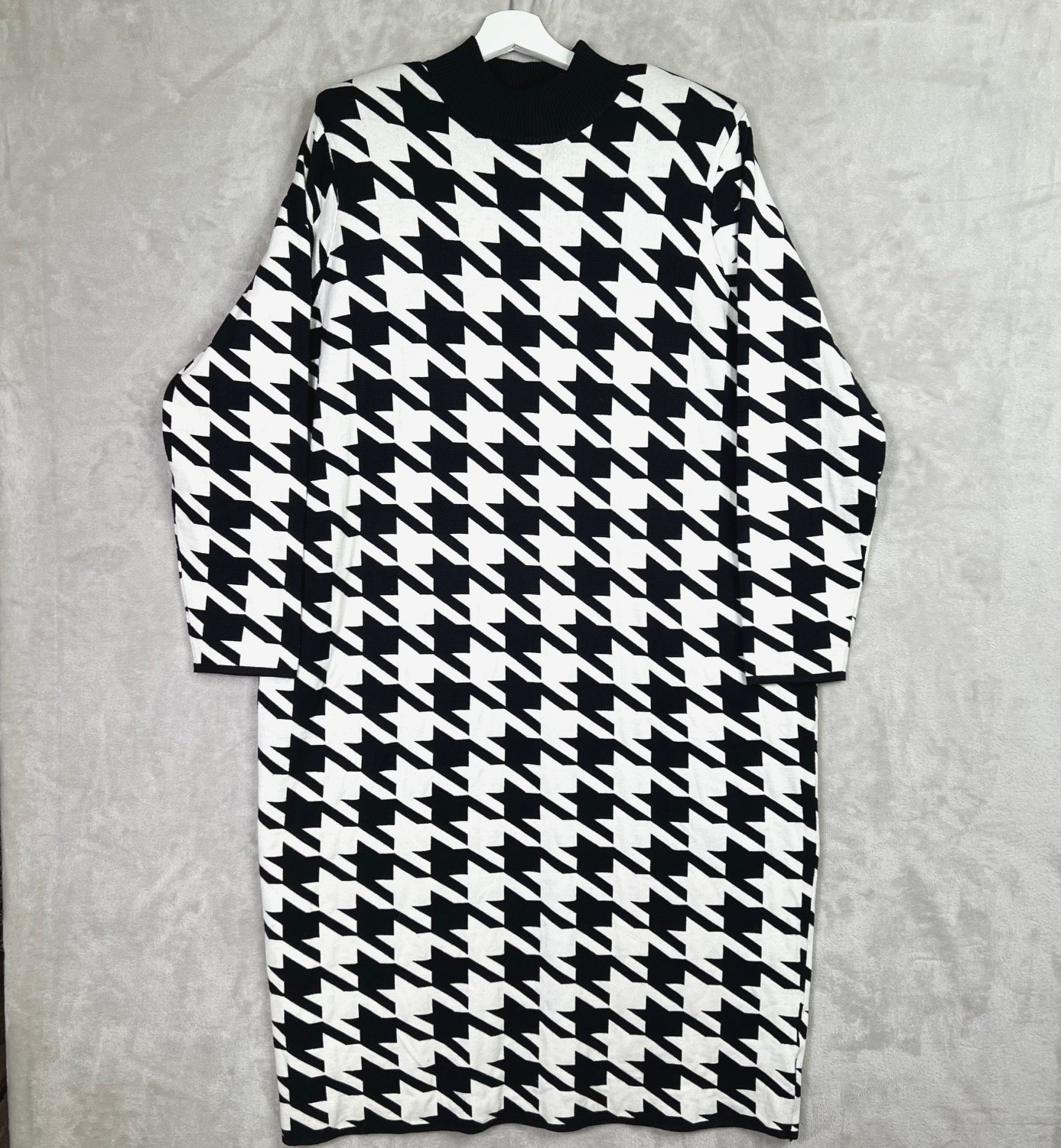 SERGIO HUDSON x Target Houndstooth Sweater Midi Dress Black White Sz 3X NWT