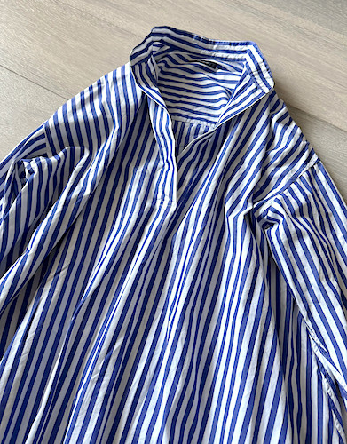 Journal Standard Blue White Striped 100% Cotton Shirt Dress Size M Relaxed Fit
