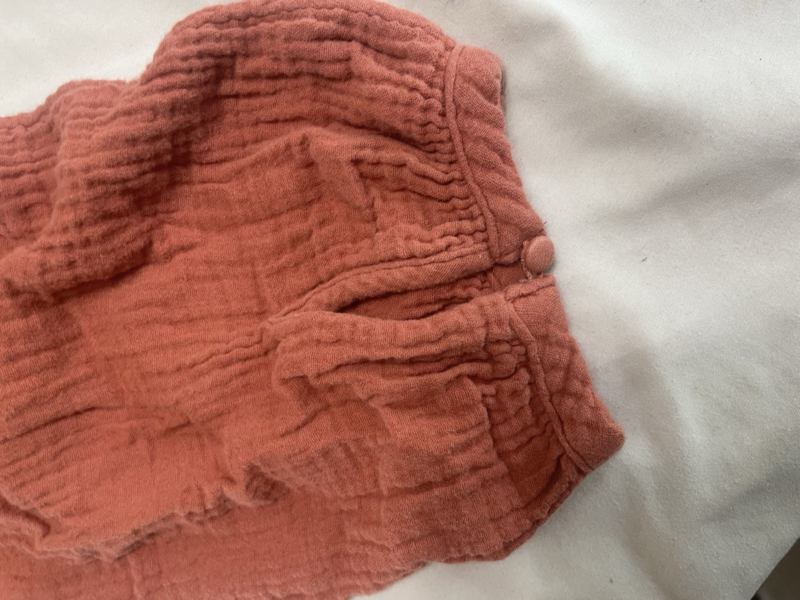 100% Cotton Universal Thread Rust Cotton Gauze Tiered V-Neck Balloon Sleeve L