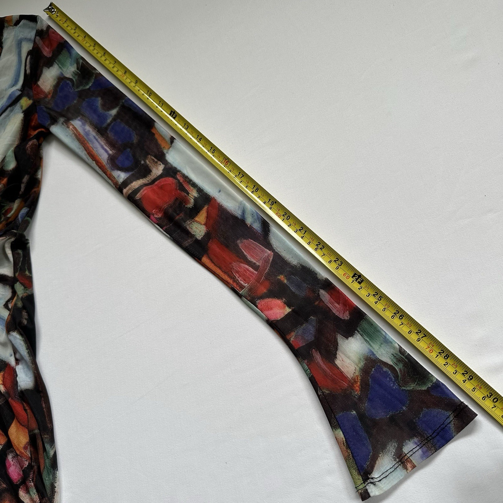 Akira On My Mind Abstract Colorful Plunge V-Neck Bodycon Mini Club Dress Size S