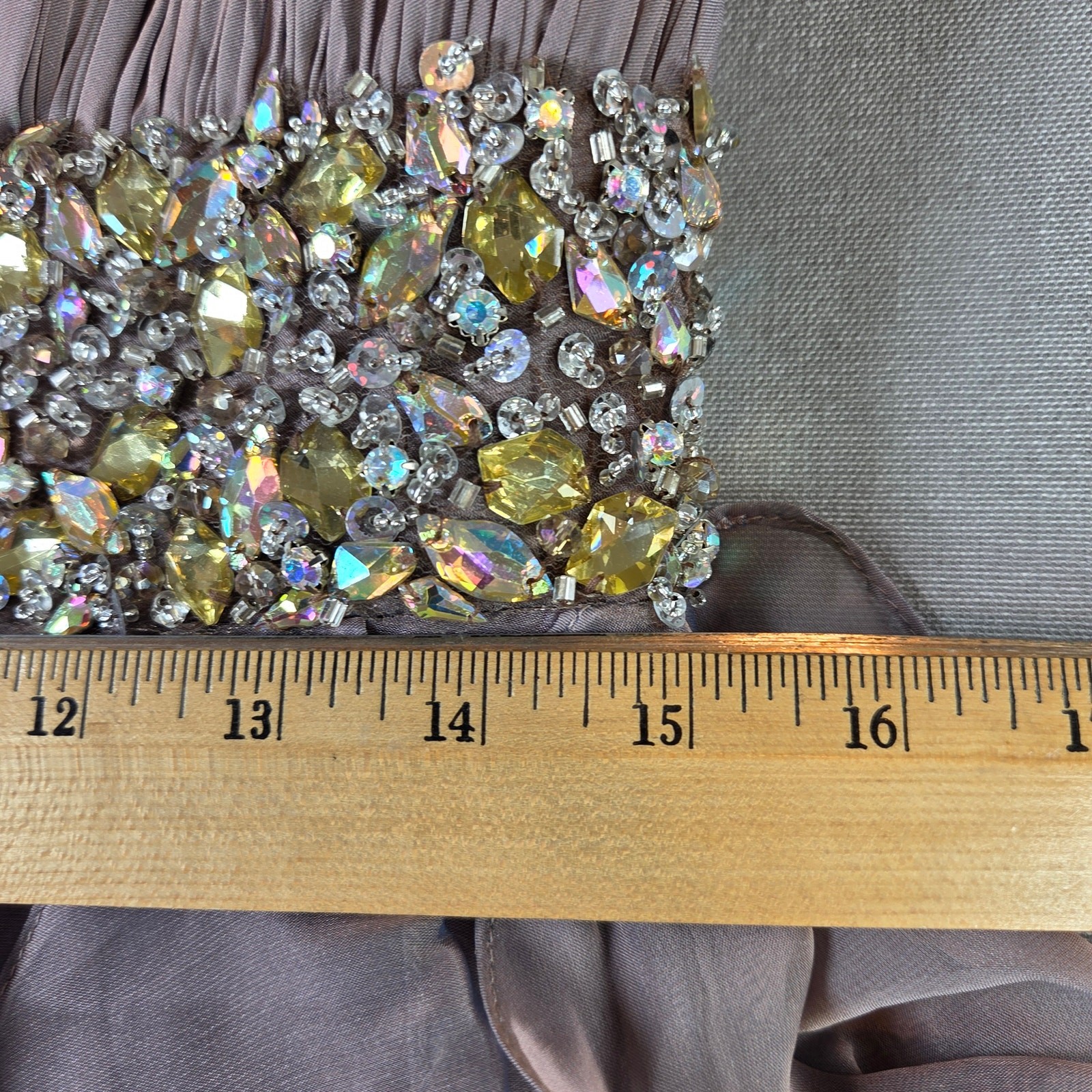 Jovani Strapless Beaded Waist Ruffle Prom Evening Gown Dress Size 12