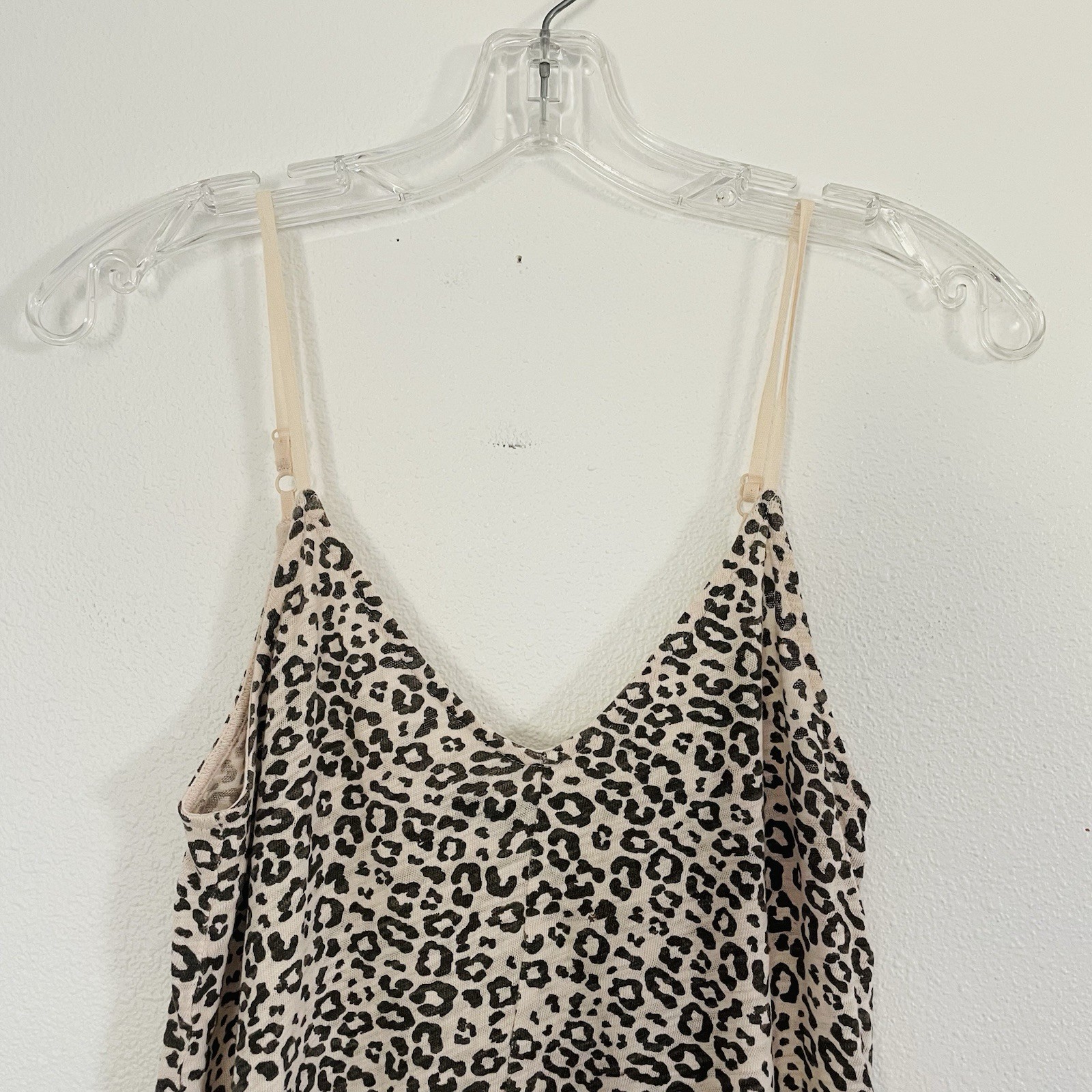 ATM Anthony Thomas Melillo Leopard Print Cotton Slip Mini Dress AW2189-FK6 Tan