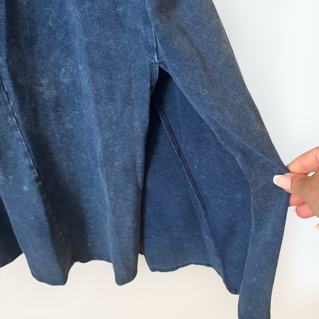 Soft Surroundings dark blue chambray style long maxi dress Long sleeve XL