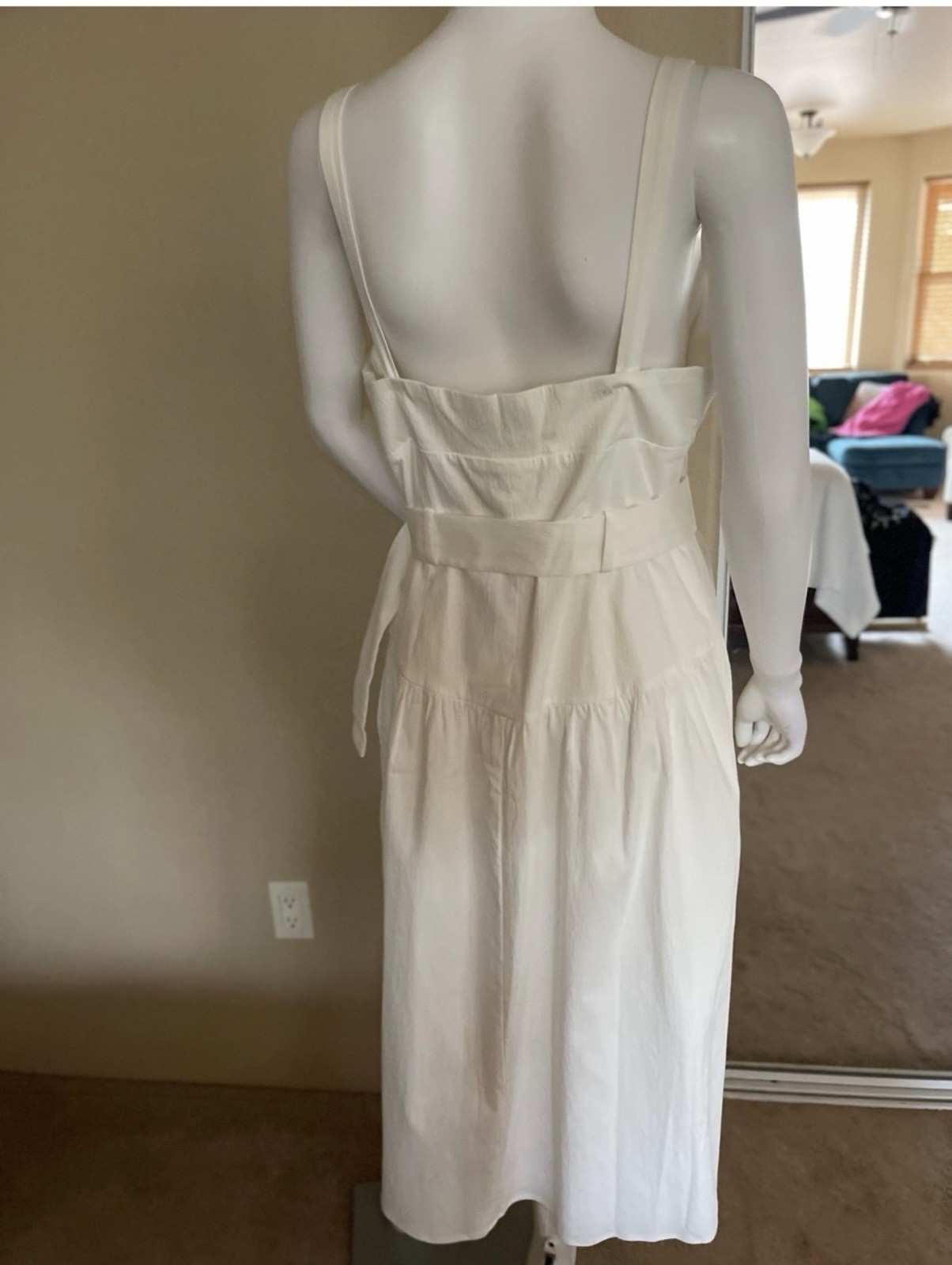 REISS Vita White Belted Button Front Midi Dress NWT US 10 – Retail $330
