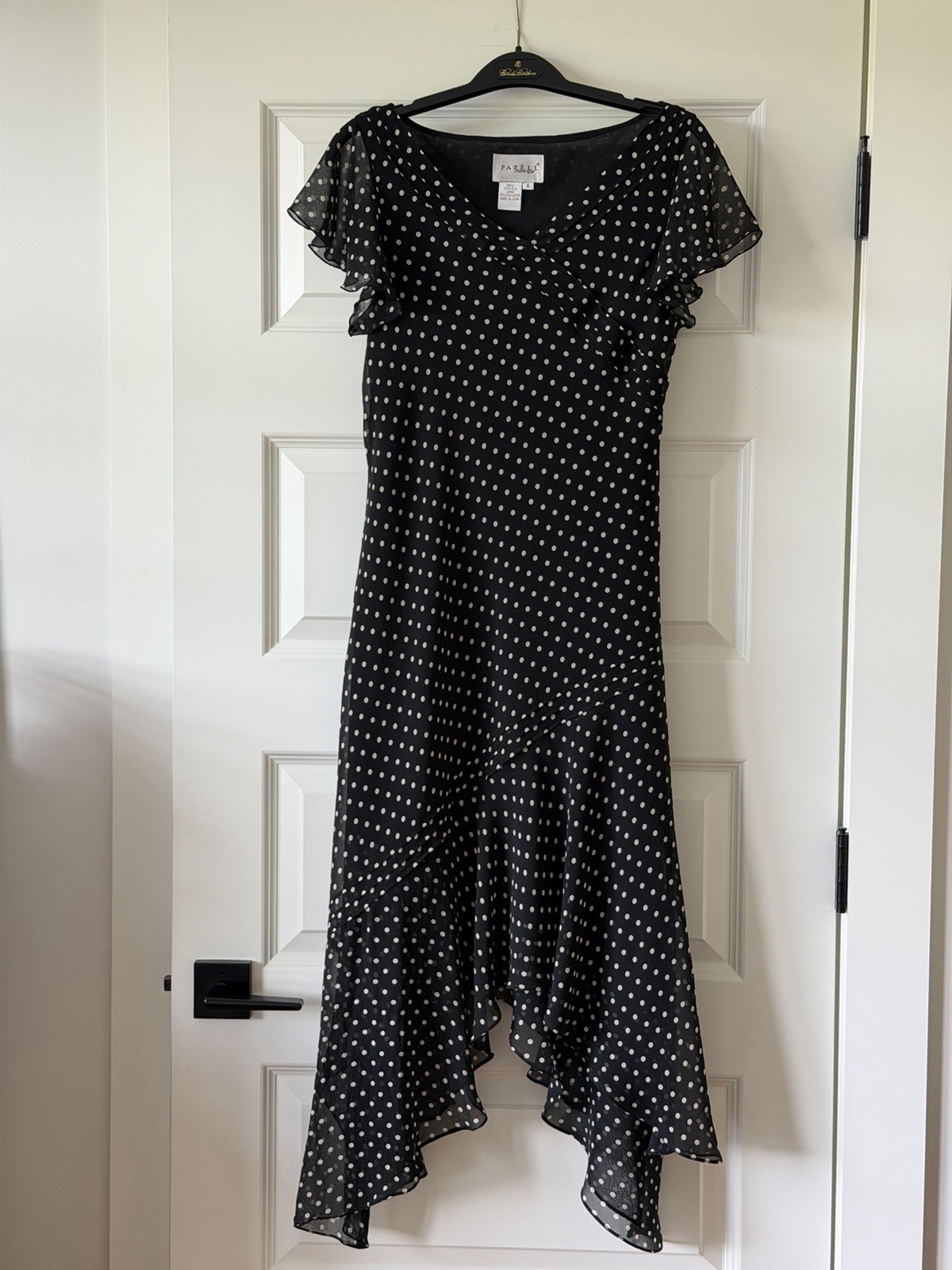 Papell Botique new without tags black color 100% silk dress Size US- 6