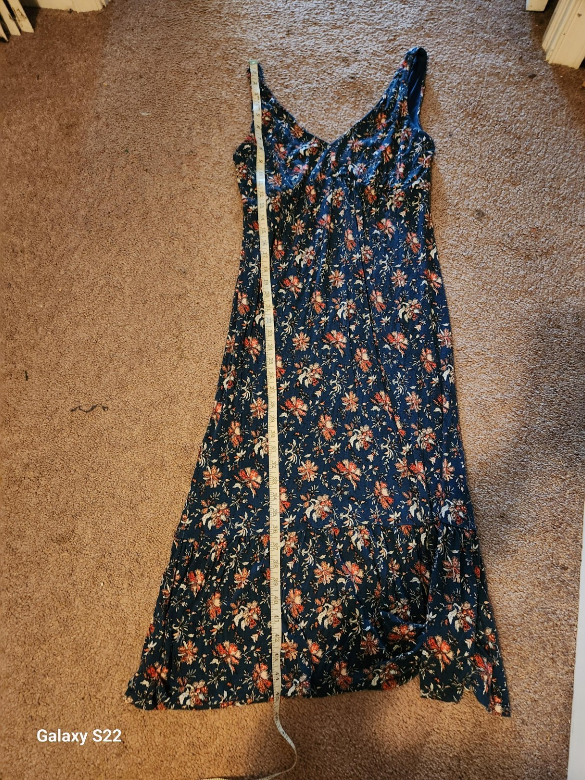 loft -ankle length beach dress multi-color size small