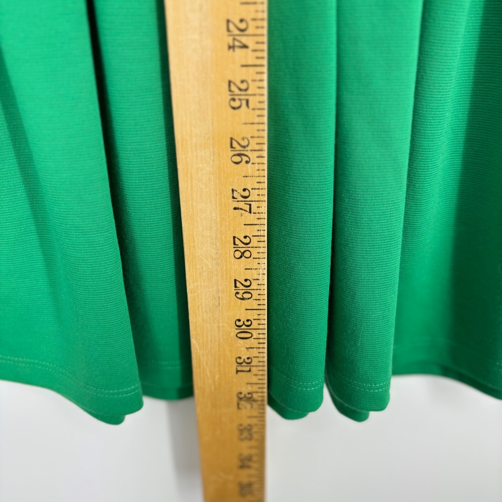 Catch My I Juniors Medium Fit & Flare Dress Green Knit Elbow Sleeve Pleated Skir