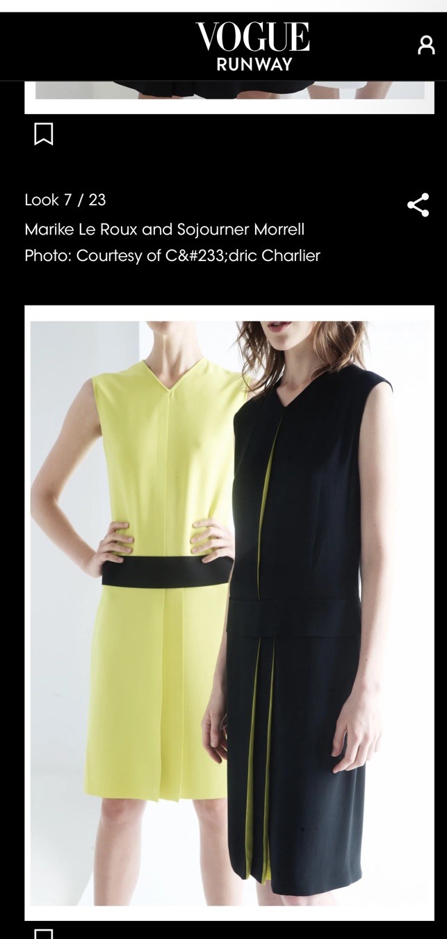 Cédric Charlier Resort 2014 Vogue Runway Dress – Look 8| Colorblock Pleated