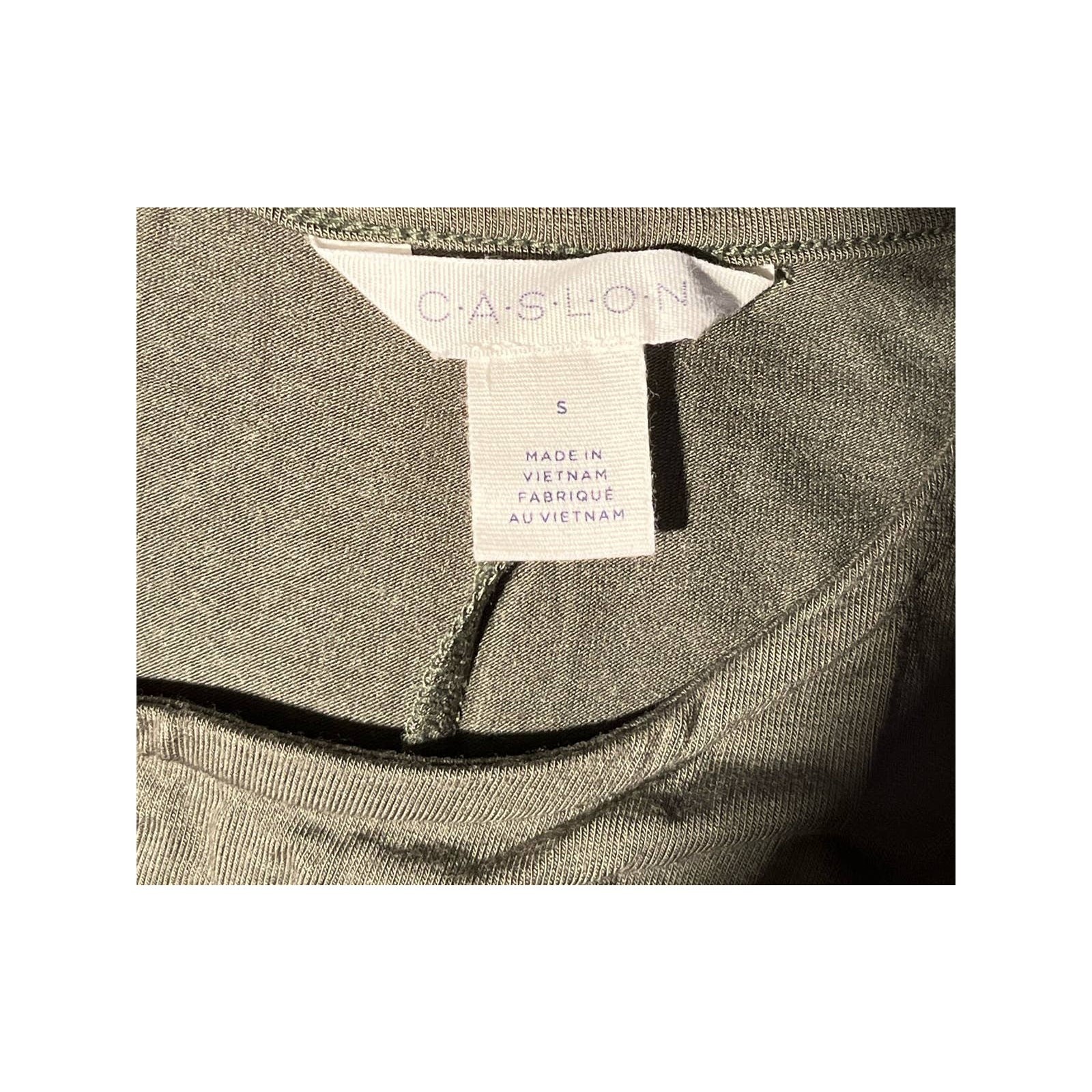 Caslon dress sleeveless swing olive size Small S