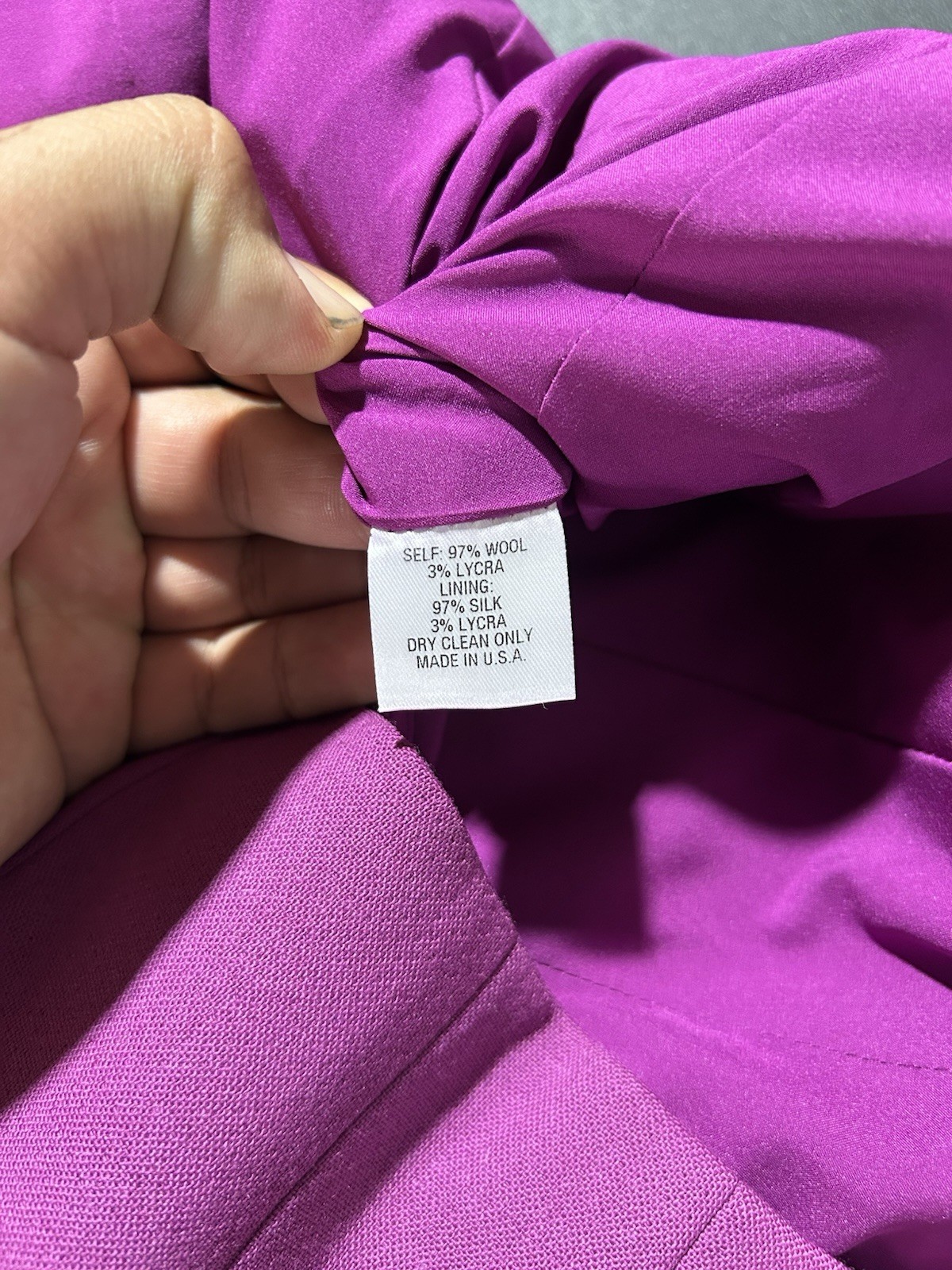 Sergio Hudson Women’s Size 6 Stretch wool Silk Crepe Mini Dress