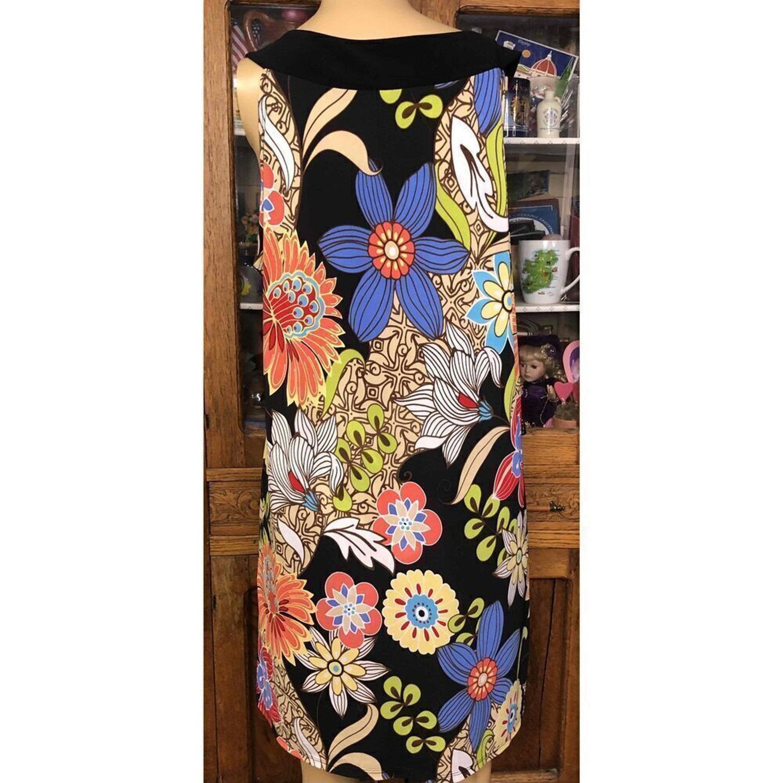 Tiana B Multicolor Floral Sleeveless Sundress Studded Trim Vneck Womens XL