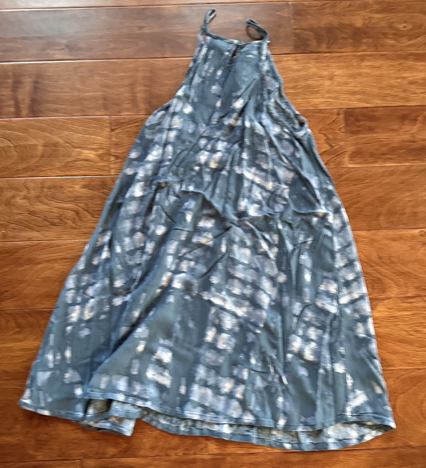 Mossimo Supply Co. M Blue Tie Dye Rayon Sleeveless Tunic Dress Sz Large
