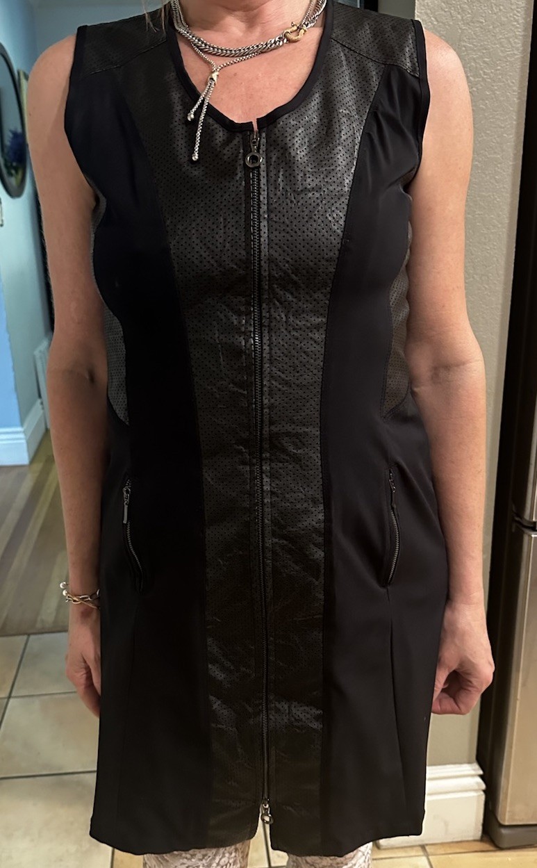 Sunlight Paris Dress Sz T2 Medium Lagenlook Avant Garde Black Zipper Dress