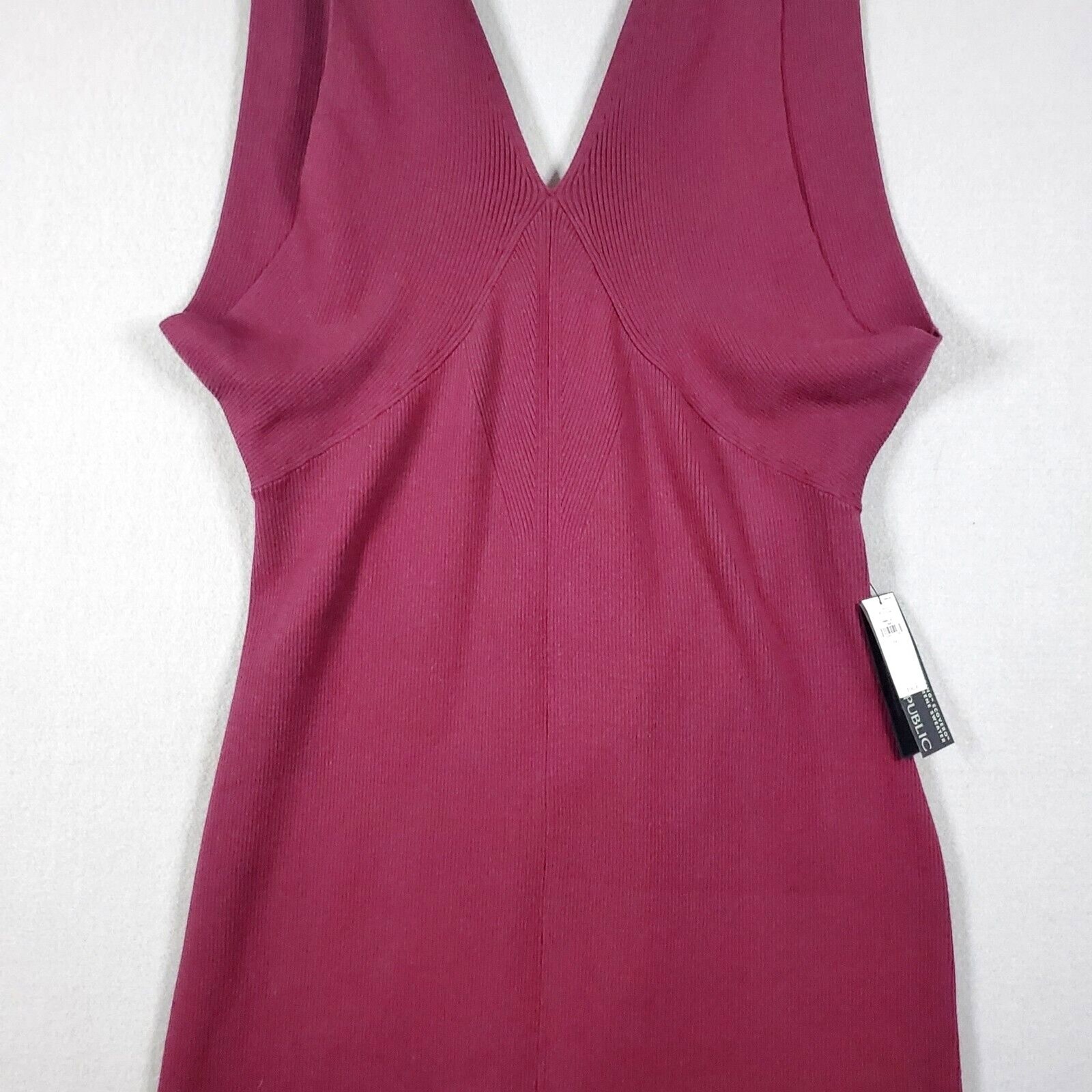 NWT Banana Republic Solid Maroon Lenzing Ecovero Splash Sweater Dress Womens XXL