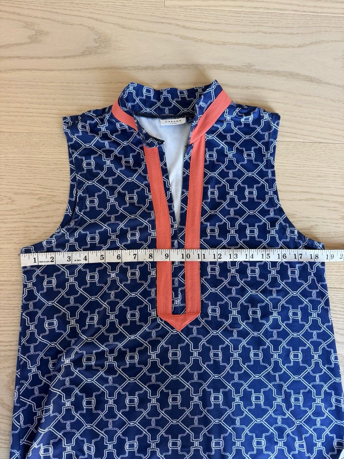 Cabana Life Blue Maxi Dress Size Medium Geometric Beach Resort UPF 50+ Summer