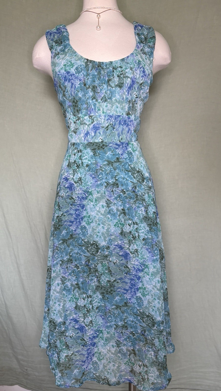 Aqua Floral Maxi Dress