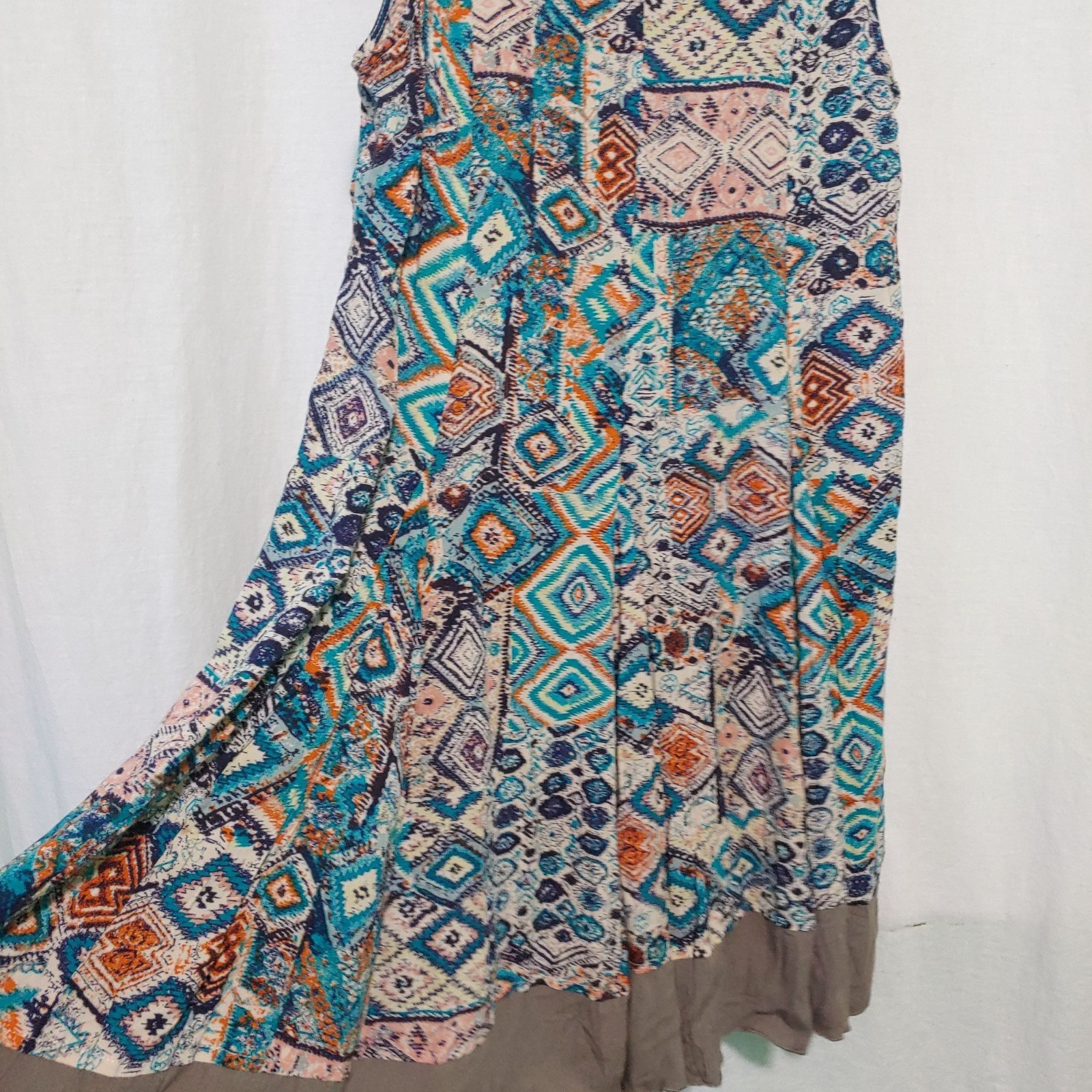En Creme dress womens Size Small boho trapeze short multi-colored sleeveless
