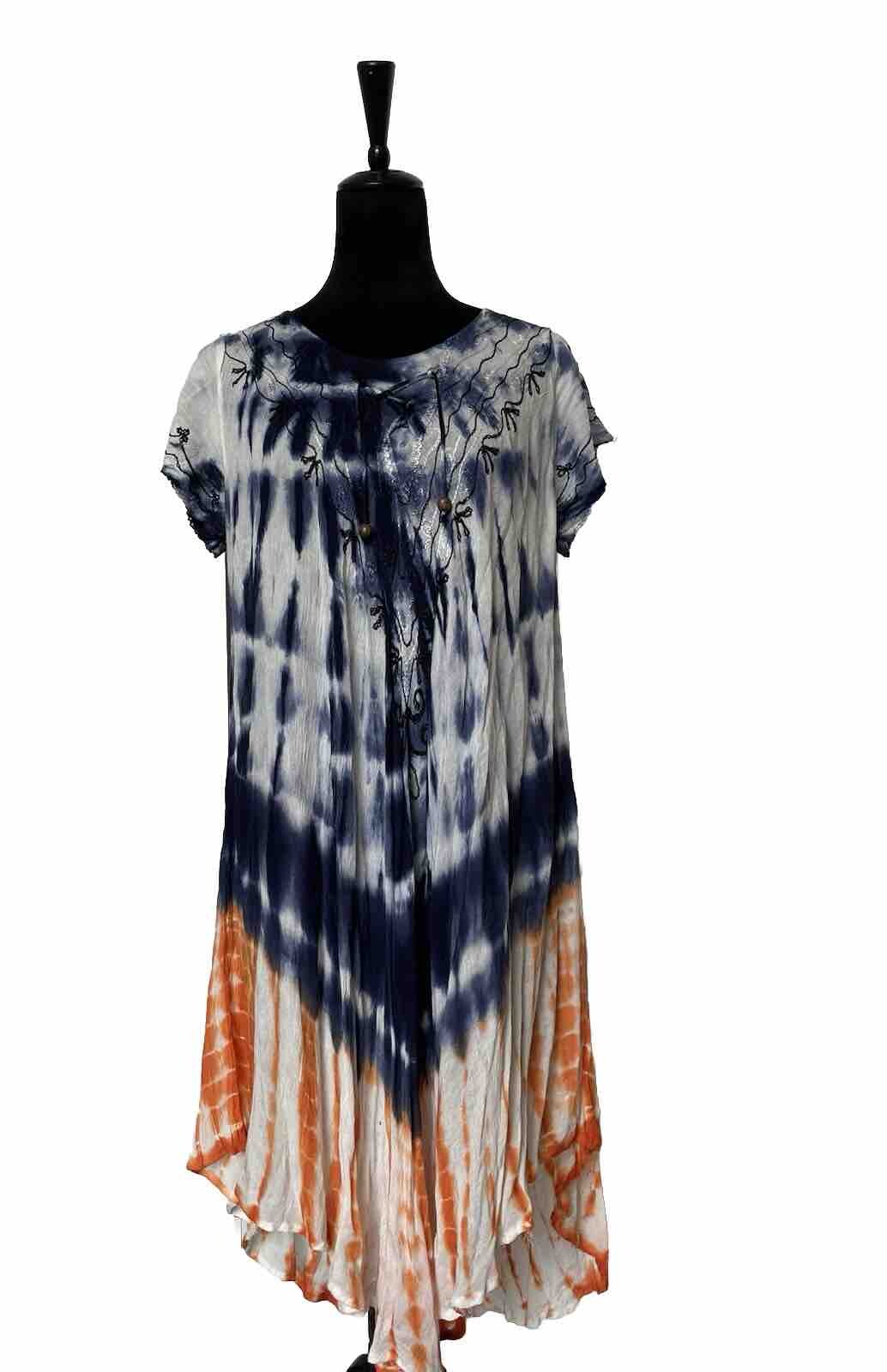 Exist Dress Womens One Size Summer Pullover Tye-Die Multicolor Accents NWT