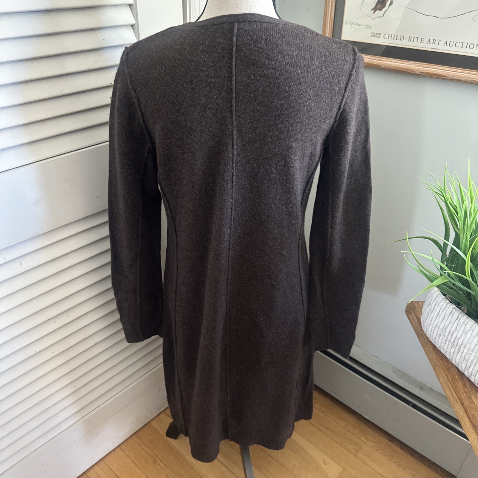 J Jill Sweater Dress Womens Small Brown Wool Cashmere Shift Winter Minimalist
