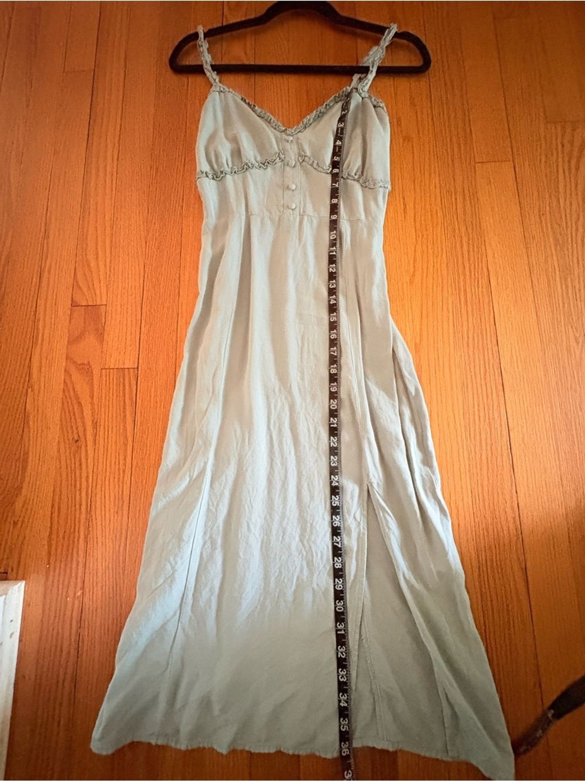 Forever 21 Pale Dusty Green Sleeveless Midi Dress with Side Slit