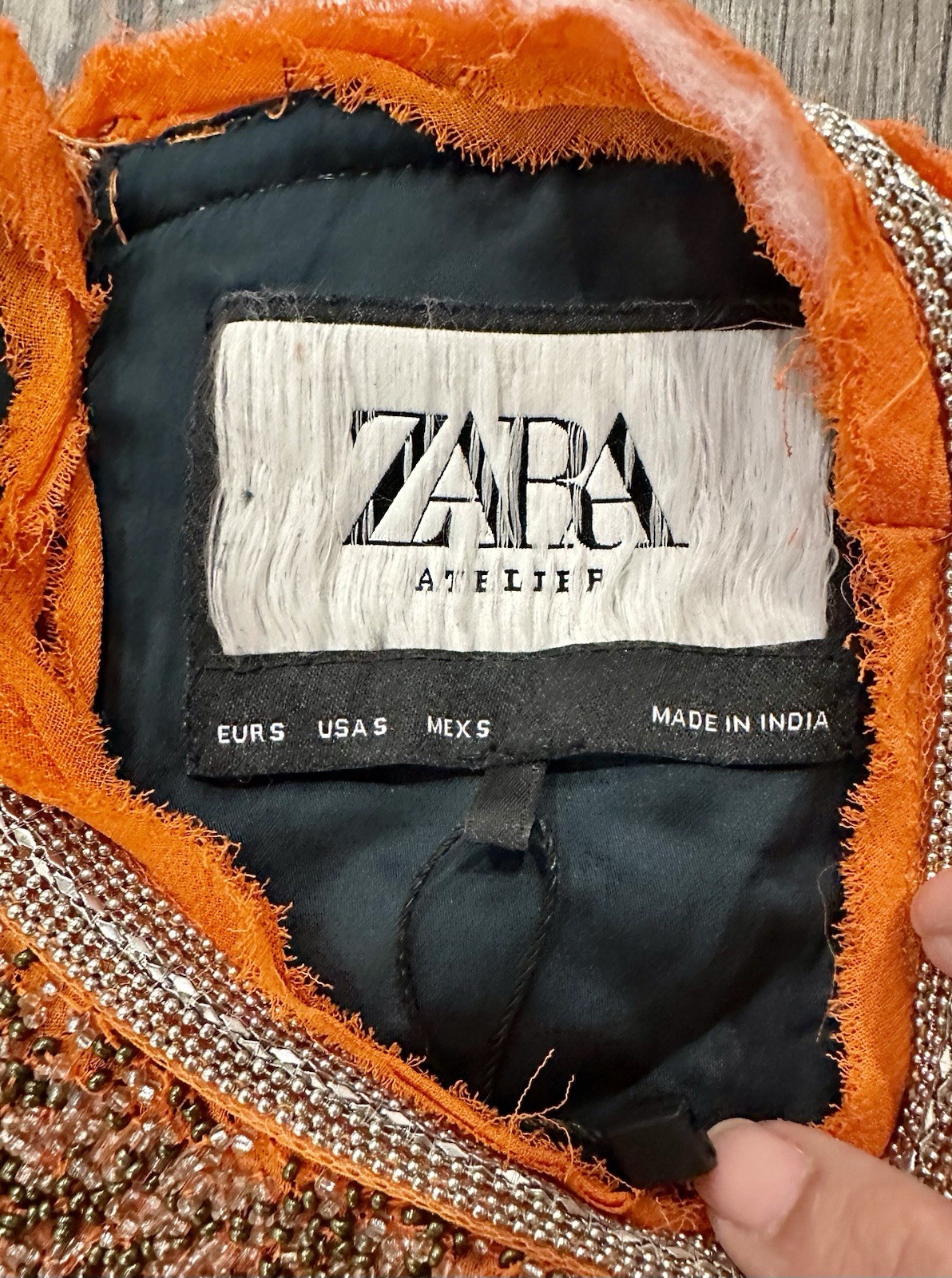ZARA ATELIER BEADED DRESS LIMITED EDITION ORANGE NWT Size Small