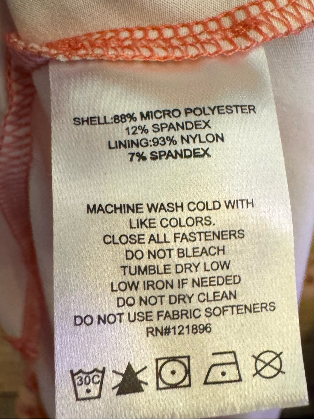 Title Nine Large Peach Abstract Built In Bra Yes Active Stretchy Dress Pockets