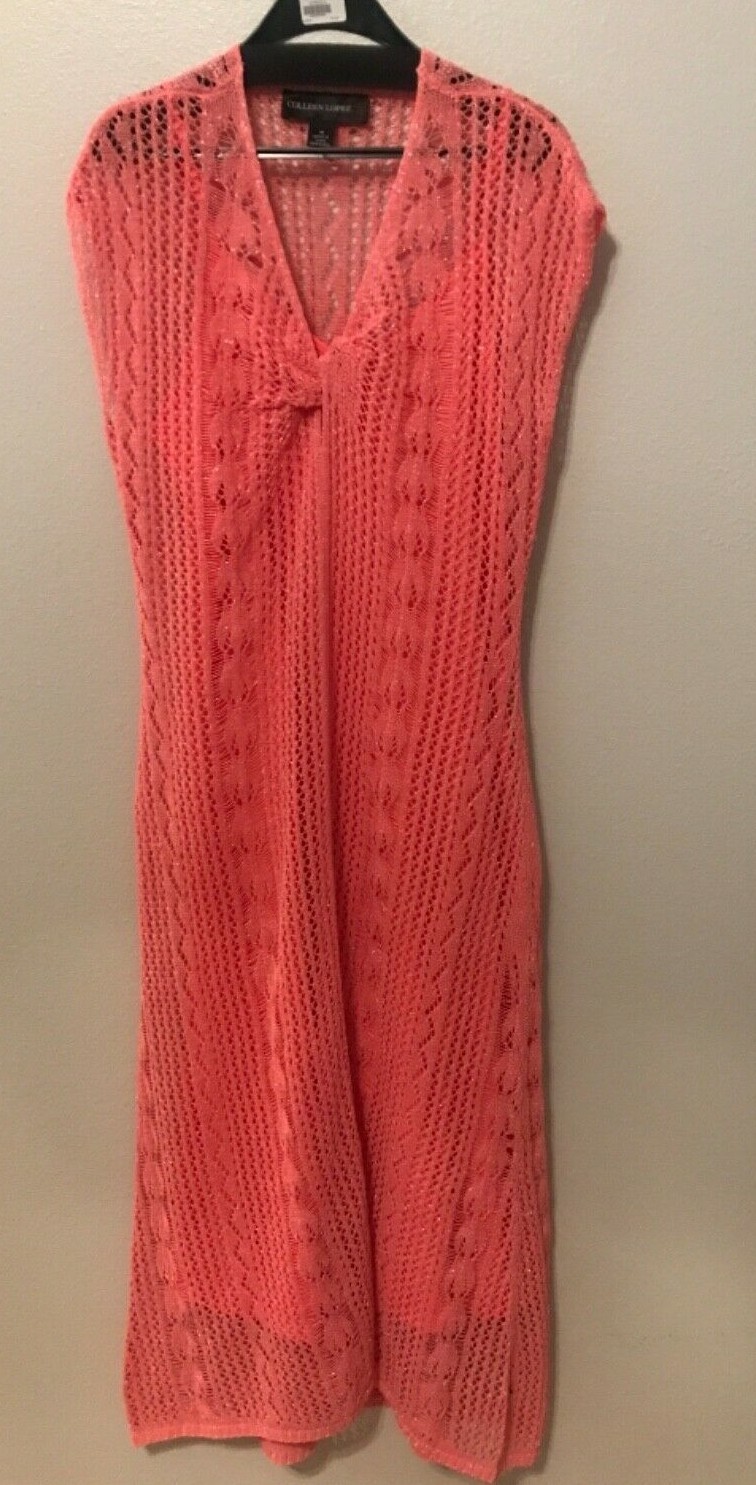 Peachy Pink Shimmer Knit Dress Size M