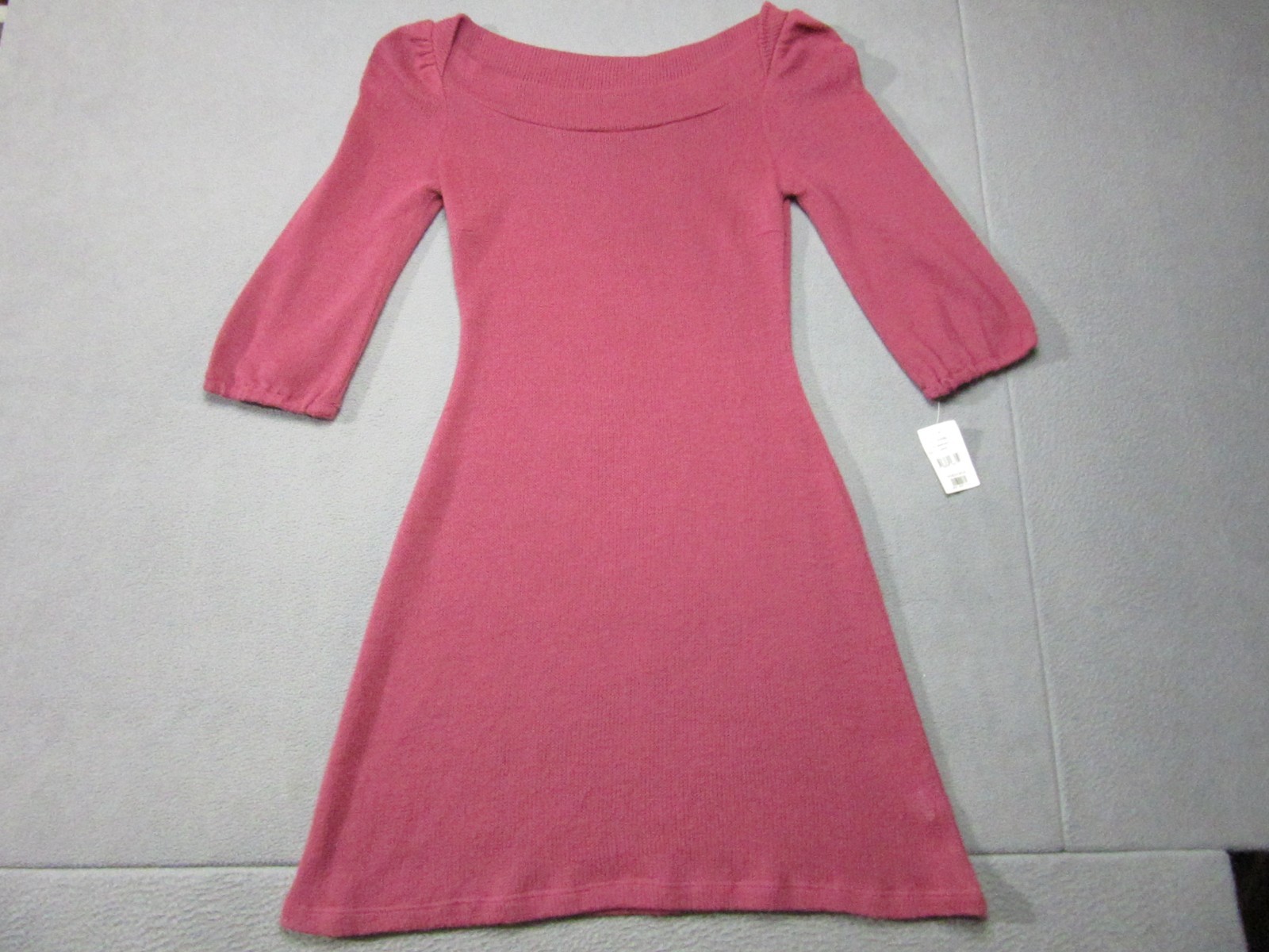 Fire Los Angeles Dress Womens Large Pink Knit Winesap Mini Acrylic Boat Neck