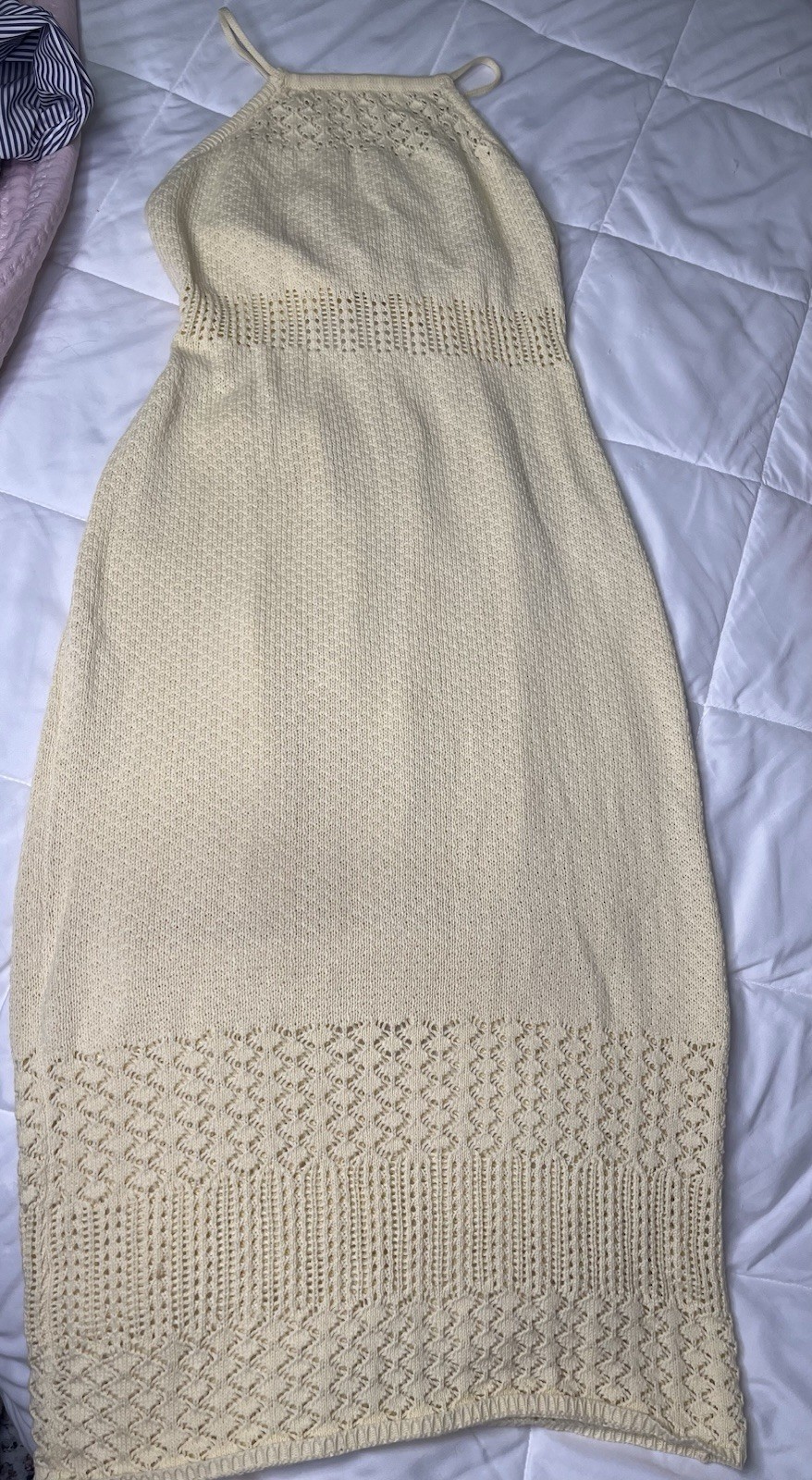 Forever 21 Size Large Light Yellow Crochet Sun Dress