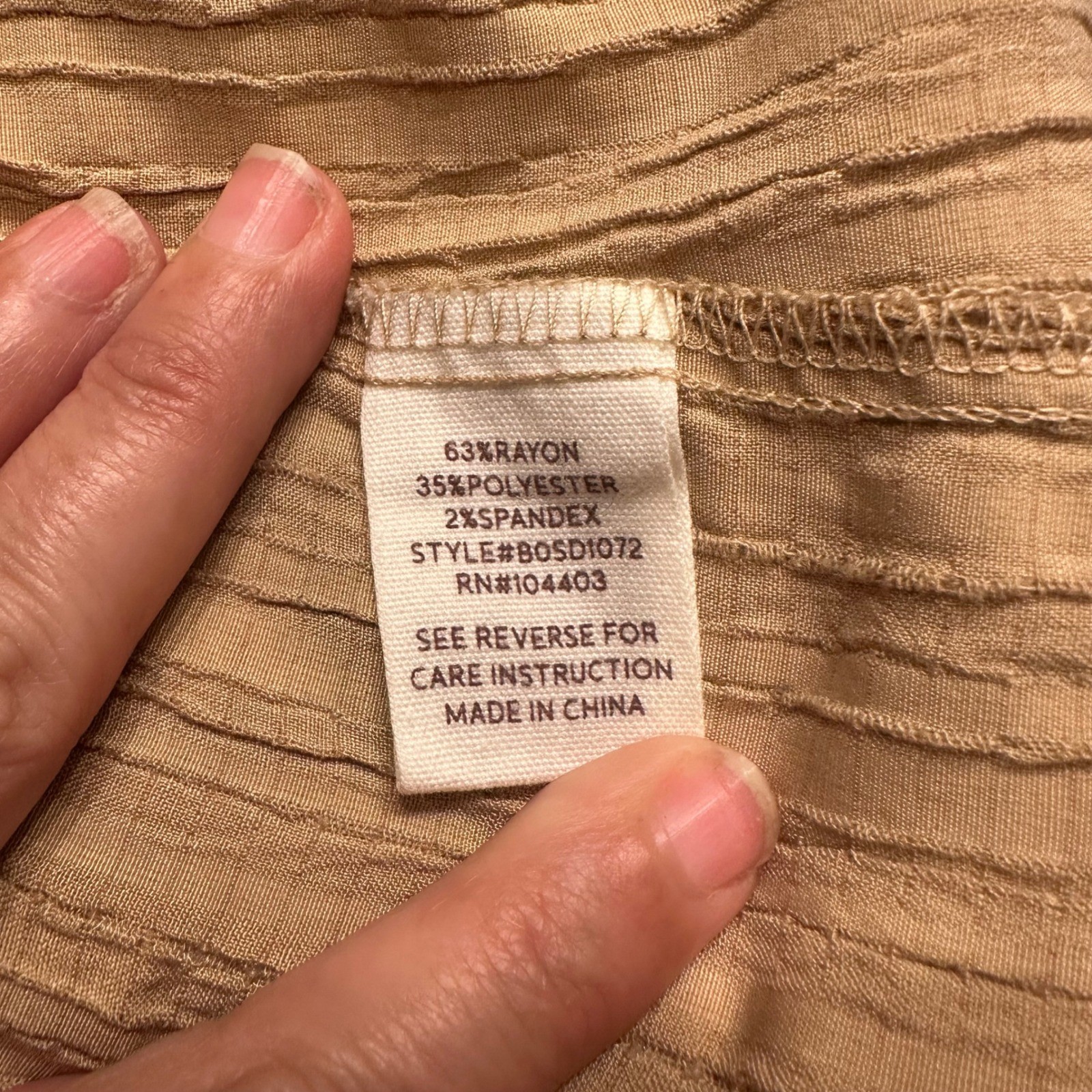 Blu Pepper Tan Embroidered Tiered Boho Mini Dress Womens Large BOSD1072 Striped