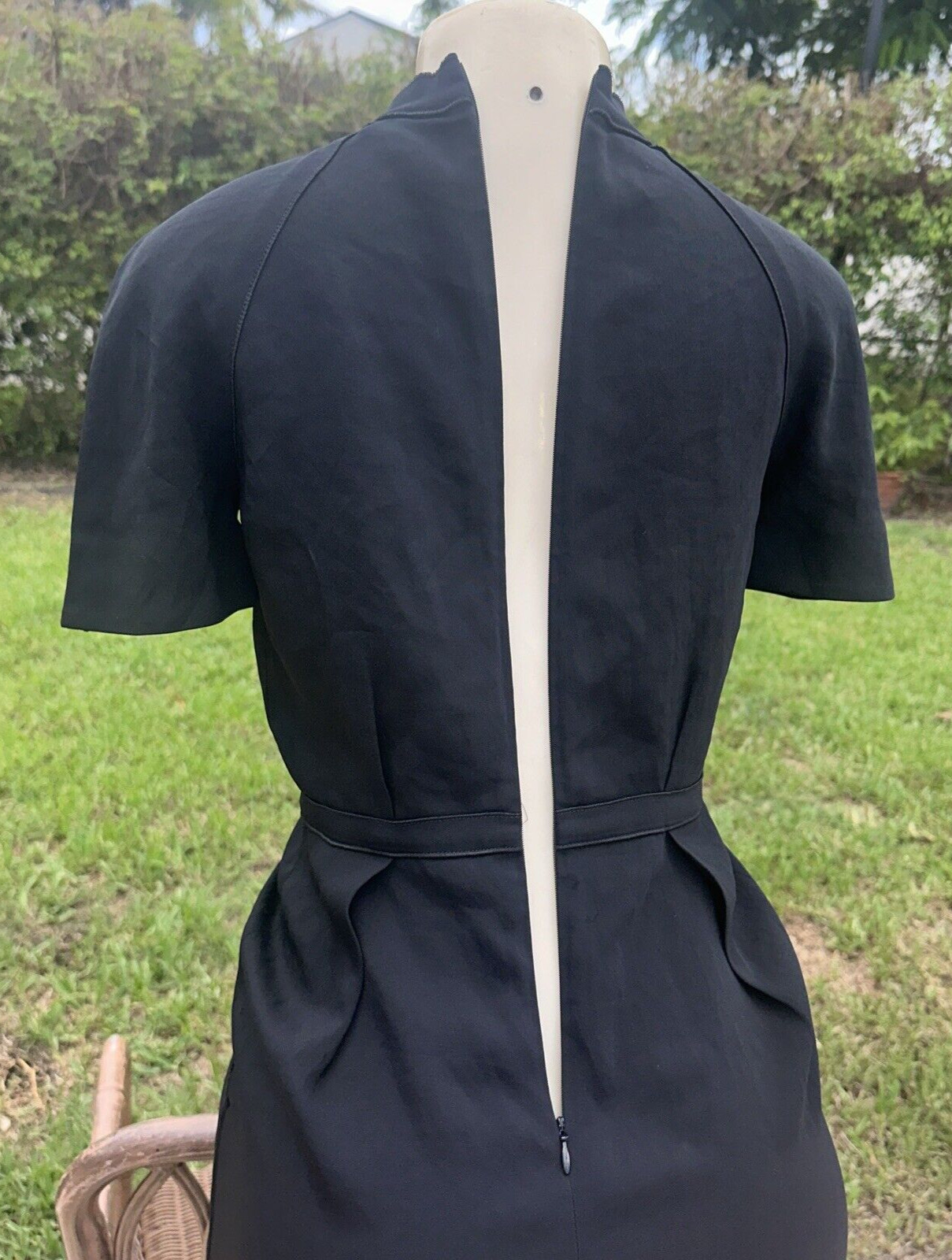 Stella McCartney BLACK STRETCH SHORT SLEEVE POCKET CASUAL Sz 38 MADE IN HUNGARY