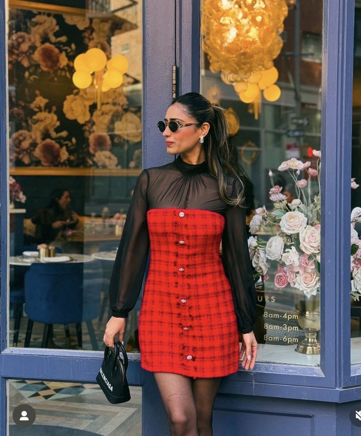 NWT_ZARA WOMAN FW24 COMBINATION STRUCTURED MINI DRESS Red Black | 8982/155_Small