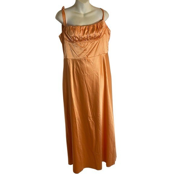 Selfie Leslie Vibrant Orange Maxi Dress Size XXL formal prom bridesmaid red carp