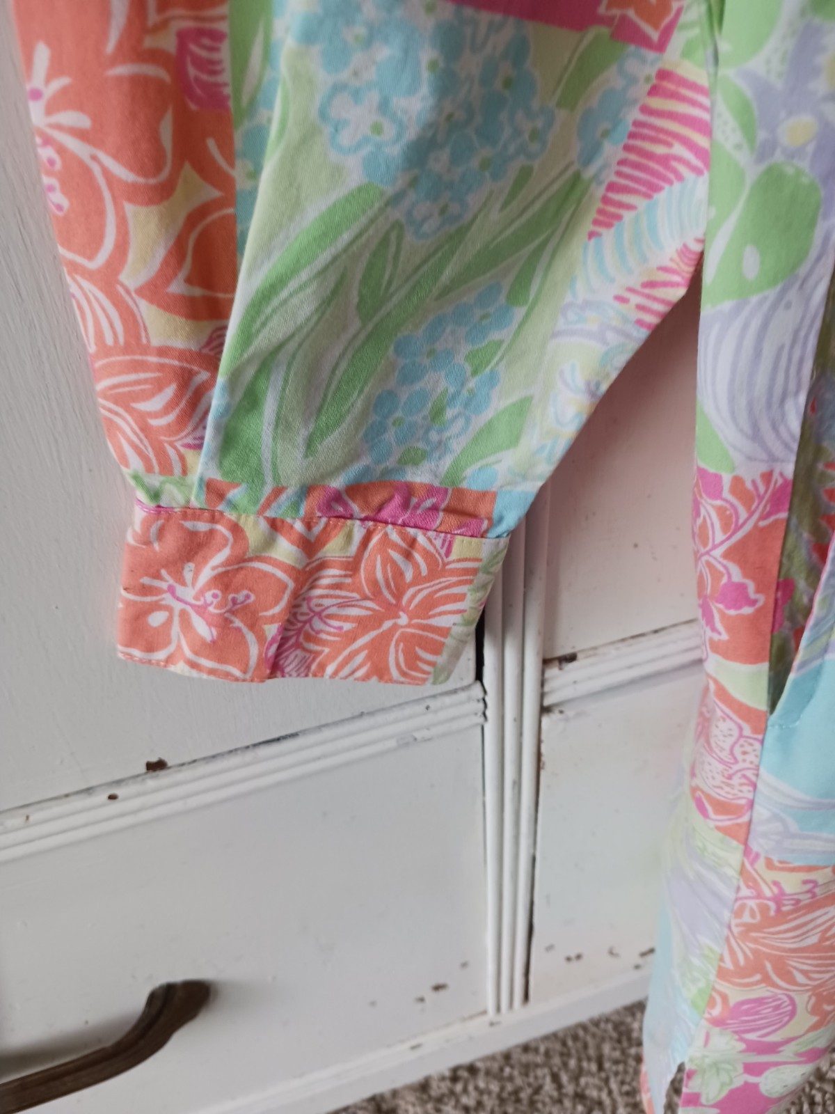 Vintage Lilly Pulitzer White Label Patchwork Dress RARE Tropical