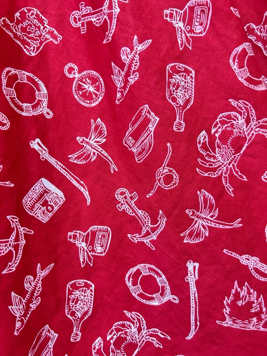 Retro Hell Bunny Red Nautical Print Tie Strap Flare Dress Pinup Swing 40s