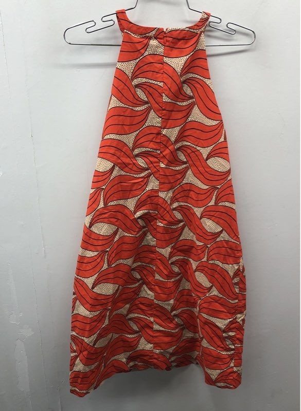 Ann Taylor Women’s Orange Abstract Leaf Print Halter Neck Shift Dress Sz 6