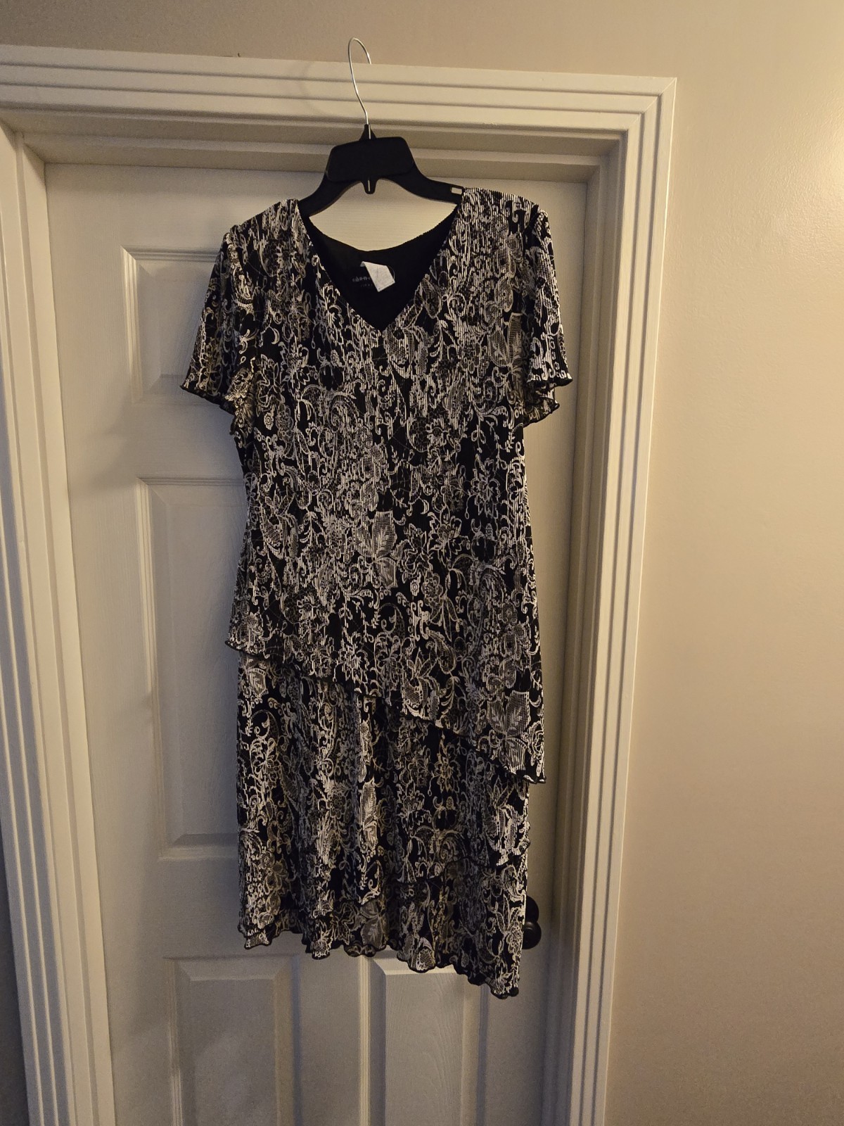 Women’s Connected Apparel Dress Black & White Size 14 Used Good Condition