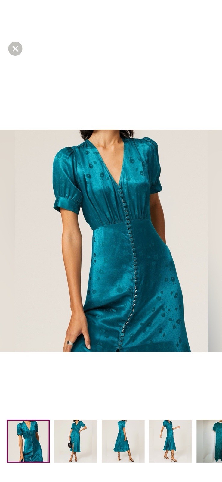 The Kooples Navy Blue Satin Buttoned Midi Dress
