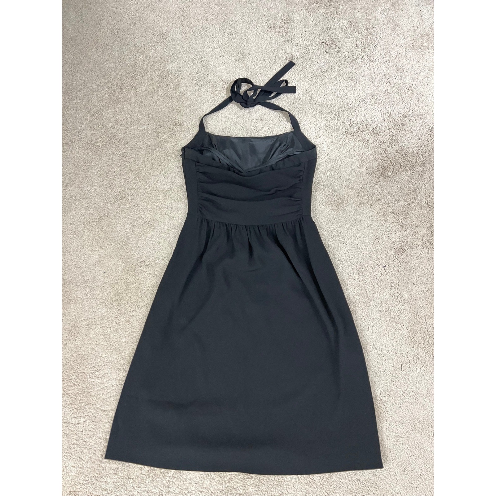 Antonio Melani Halter Dress Size 6 Black Ruched Cocktail Party LBD